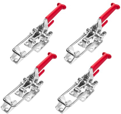 POWERTEC 20340-P2V Heavy Duty Adjustable Latch-Action U Bolt Self-Lock Toggle Clamps 40341 – 2000 lbs Holding Capacity, 4 PK