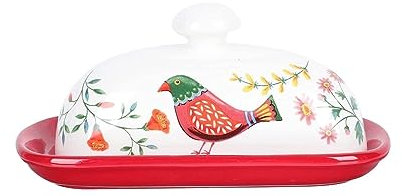 Mantequillera Práctico recipiente de cerámica for mantequilla con tapa, cajas de almacenamiento de vajilla for el hogar, caja de mantequilla de cerámica con tapa, plato for mantequilla Encimera (Colo