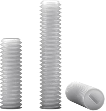 TULDYS M3 M4 M5 M6 M8 M10 M12 Metrisches Gewinde, weißes, mit Kunststoff isoliertes, geschlitztes, flaches Ende, Madenschraube mit Gewindestift (Size : M10x20(10pcs))