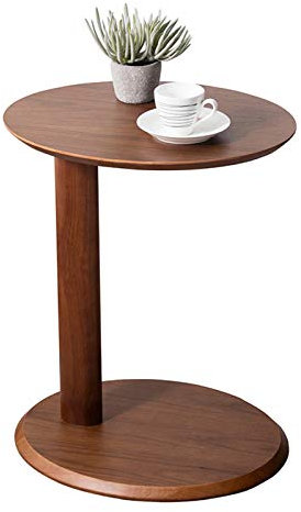 Exquisite Nachttische, Beistelltisch aus Holz, Retro-Snack-Tisch, Zuhause, Wohnzimmer, Schlafzimmer, Sofa, seitlicher runder Teetisch, Balkon, Café, Couchtisch, Korbtisch (Farbe: A, Größe: 48 x 38 x 5