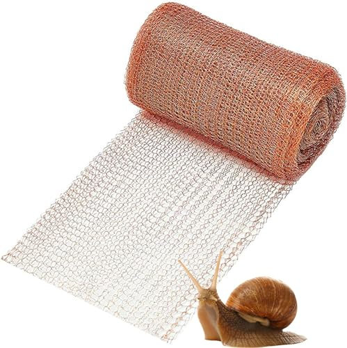 Bimhayuu Ruban de Cuivre Anti escargots Jardin Anti limace Clôture Contre Les Escargots, Parterres Surélevés pour Jardin, Couche Double Filet en Cuivre Anti Limaces et Escargots (12.6cm*10m)