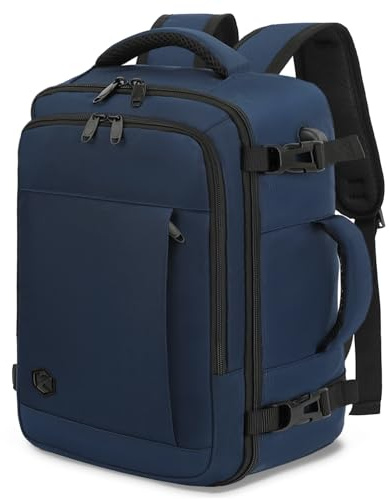 VANKEV Sac à Dos Voyage Cabine Avion 45x36x20 Pour Easyjet 30L Bagage à Main Femme Homme Sous Siege Cabine Sac à Dos Pour Ordinateur Portable 15.6 Pouces Bleu