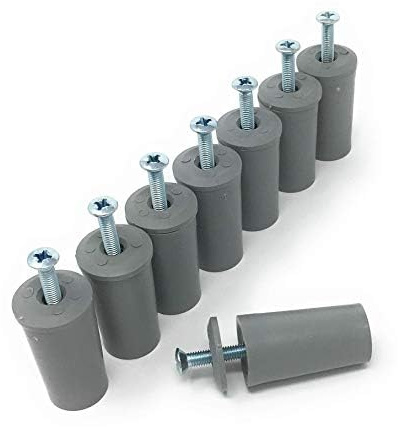 Rolladenstopper Anschlagstopper 40 mm / 28 mm geschlossen/offen, Weiss oder grau incl. Schraube und Scheibe (4 Paar 40 mm grau offen)