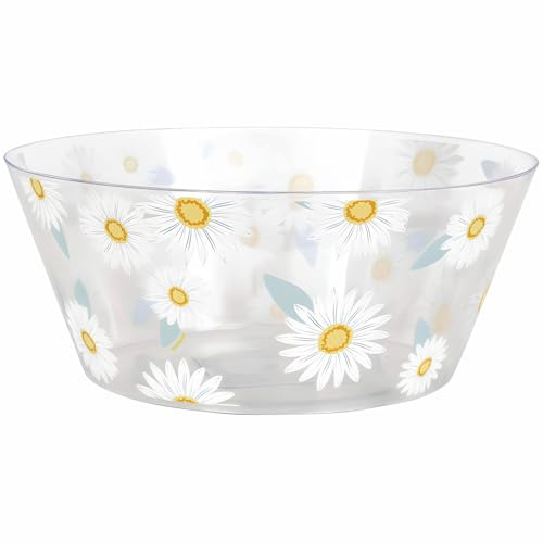 Fresh Daisy Plastic Serving Bowl - (10 x 10) 1 Piece - Perfect Serveware for Seasonal Gatherings and Everyday Use