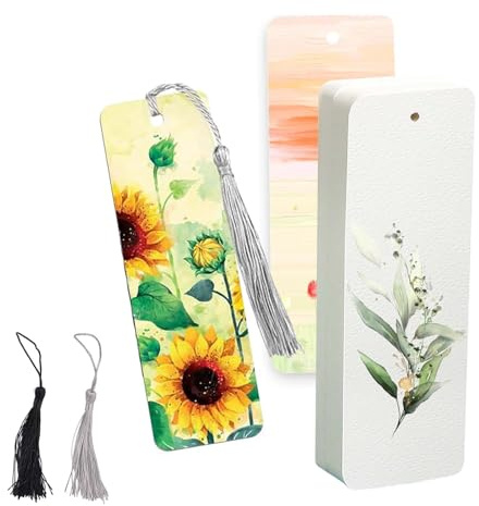 XoeLLe 50 stycken tomma bokmärken, 15 x 5 cm akvarellpapper, personligt bokmärke med 50 st tofsar, för personliga DIY-bokmärken böcker, hantverk, dekorativa presenter