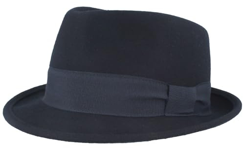 Breiter Rollbarer Filzhut, Diamond Wollhut, Größenverstellbar, wasserabweisend, knautschbar