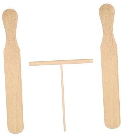 SHOWERORO Pancake Wooden Rake Crepe Spreader Cooking Tool for Making Crepes and Omelettes for Baking and Breakfast