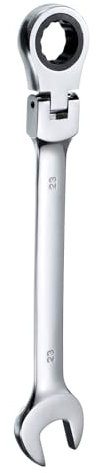 QUARKZMAN Chiave a Cricchetto Flessibile Con Testa Girevole Da 23mm Chiave a Cricchetto Metrica Combinata Con Testa Girevole a 180° 72 Denti in Acciaio Al Cromo Vanadio Chiave a Cricchetto