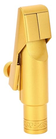 Bocchino per Sassofono Contralto, Bocchino per Sassofono Contralto E Flat Suono Brillante per in Ottone Placcato Oro 8C Adatto a Principianti o