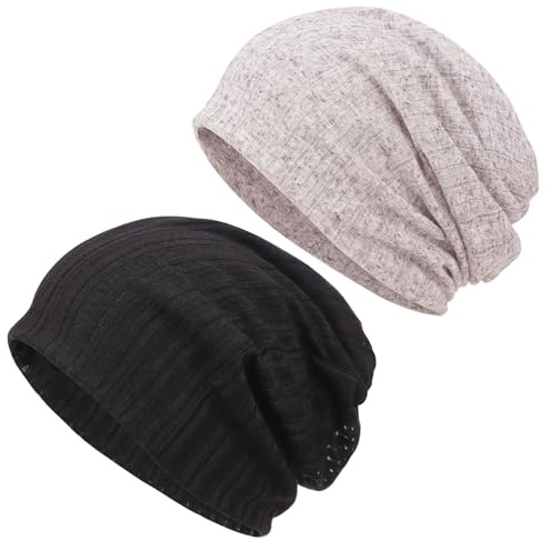 DRESHOW Bonnet Souple Bonnets Chapeaux Femme Slouch Jersey Léger Respirant Bonnet Tombant Chapeau pour Chimio Femmes