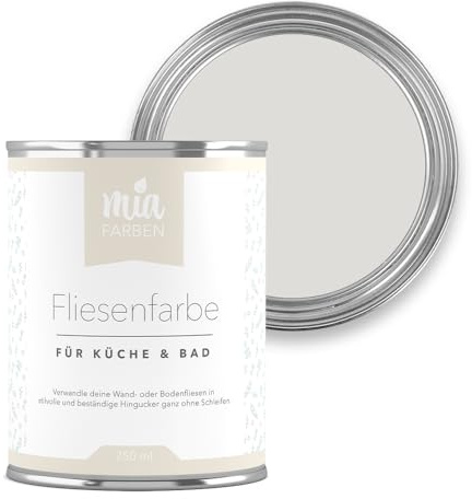 miafarben Fliesenfarbe ohne Schleifen matt 750ml (Ruhiges Felslicht) | Fliesenlack für Wand und Boden in Bad und Küche, hochdeckend, wischfest, strapazierfähig, wasserbasiert