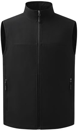 Allthemen Herr ledig ståkrage väst softshell vindtät väst ytterkläder lätt ärmlös jacka