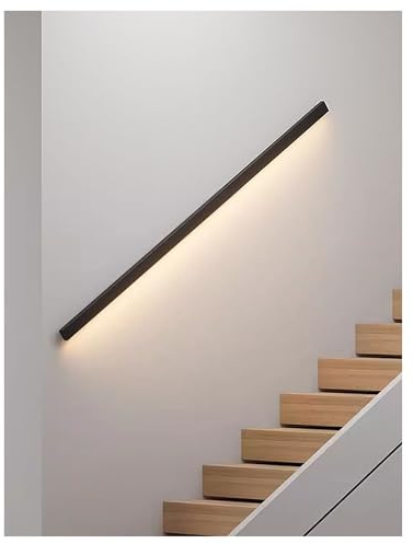 Corrimano LED con Sensore di Movimento, Illuminazione Automatica per Scale Interna, Corrimano a Parete per Sicurezza e Design Moderno(Black,Left-100cm/3.3ft)