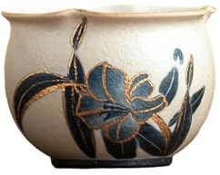 120ml/4oz ceramica dipinta a mano giglio germoglio tazza da tè per uso domestico fresco personalizzato bere utensils-Blue Lily_