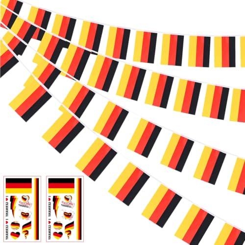 2 paquetes de banderas alemanas, banderas de Alemania, banderines de doble cara para decoración del mundo de fútbol 2026, desfile de día de la unidad, eventos deportivos, decoración de fiestas