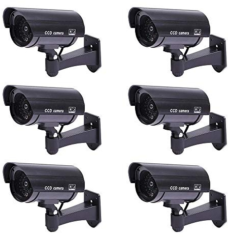 ELEAR 6 X nero fake dummy camera Videocamere finte macchina fotografica di sicurezza CCTV sorveglianza interna esterna IR LED impermeabile