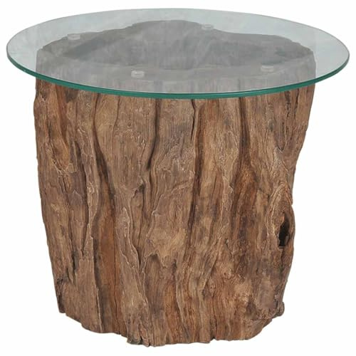 vidaXL Couchtisch Teak Glas 50x40 cm