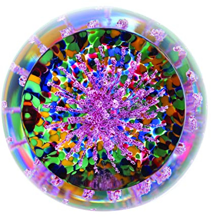 Caithness Glass Party Poppers Pink Paperweight | Handcrafted Glass Paperweight | Made in Scotland | Gift or Collectable