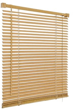 PVC Venetian Blind Blinds Easy Fit Curtains Trimmable Fittings Windows Treatment Shutters Twist Open Close (Natural, 90x150)