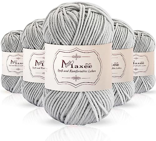 Maxee 250g(50gx5) Handstrickgarn Multicolor, Acryl Garn zum Stricken, Weicher Wolle zum Häkeln und Kunsthandwerk, Hand Knitting Garn zum Häkeln, Schals für Strickanfänger, Erfahrene Stricker