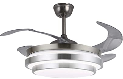 BEL AIR HOME – Ventilador de techo SELENE con aspas desplegables y luz LED de 36 W, mando a distancia incluido, ideal para una ventilación eficiente y discreta en todas las habitaciones de tu casa