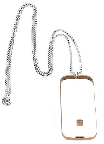 VBESTLIFE Am Hals angebrachte Luftreiniger, tragbare persönliche Luftreiniger-Halskette mit leisem Betrieb, für das Heimbüro (Perlweiß)