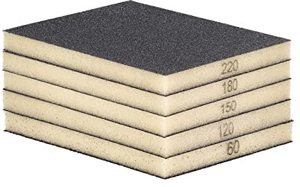 Schleifschwamm Schleifmatte 5 KÖRNUNGEN in einem SET K60 K120 K150 K180 K220