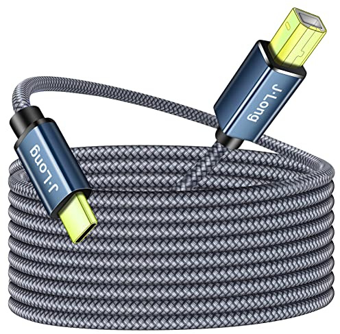 USB C to USB B Printer Cable 1m,Braided High Speed USB Type C to USB 2.0 Type B Printer Scanner Cable Compatible with Brother,HP,Lexmark, Dell, Andriod Phone Laptop etc (1M)