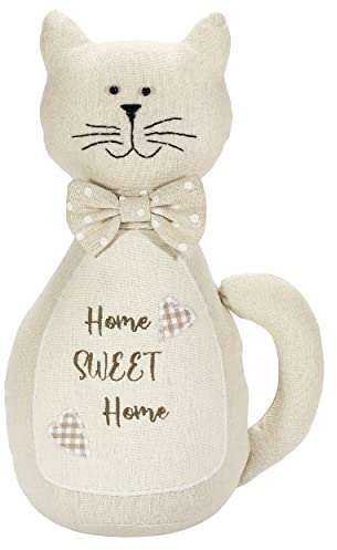 SPOTTED DOG GIFT COMPANY Türstopper Katze, Tier Türstopper Sack für Boden, Schwer Stoff Türsack 1,5 kg, Katzen Deko und Geschenk für Katzenliebhaber - Katze Home Sweet Home