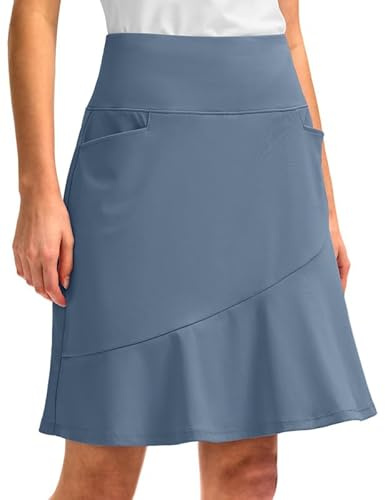 G Gradual Skorts Skirts for Women with 5 Pockets 20 Knee Length Golf Skirt Modest Long Tennis Athletic Skirts for Women(Dusty Blue,S)