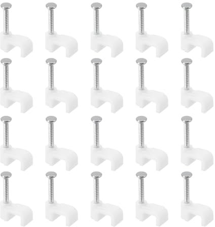 sourcing map Câble Agrafes, 100pcs 4mm Clou en Câble Agrafes Cercle Câble Pinces Câble Punaises Cordon Agrafes Fil Support pour Cordons Gestion