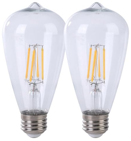 Low Voltage 3V 1.2W LED Bulb, ST64 Antique Shape Edison LED Bulb 12W, E27 Medium Base Lighting Bulb for Landscape Outdoor Solar Light Sconce Path Pendant Lamp, Clear Glass, Warm White, 2 Pack