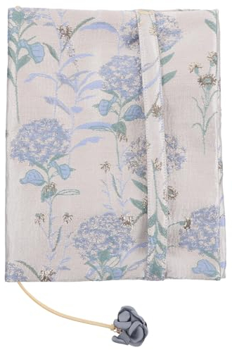 VILLCASE Buchhüllen Aus Stoff A5-Buchhülle Mit Blumendruck Waschbarer Buchschutz 22 X 16 Cm. 5 Cm Große Büchertasche Neuartige Gepolsterte Hülle Mit Blumenmuster Für Bücher (Himmelblau)