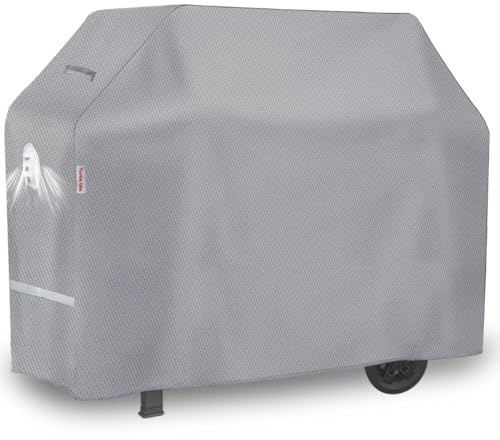 Turtle Life BBQ Grill Cover, 58 Inch Heavy Duty Waterproof 3-4 Burner Barbecue Gas Grill Covers for Weber Spirit Char-Broil Performance and Signature, Gray