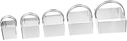 Garneck 5pièces Lot de Carrés Acier Inoxydable Moules Pâtisserie pour Biscuits Et Décorations Pâte Léger Et Facile à Utiliser