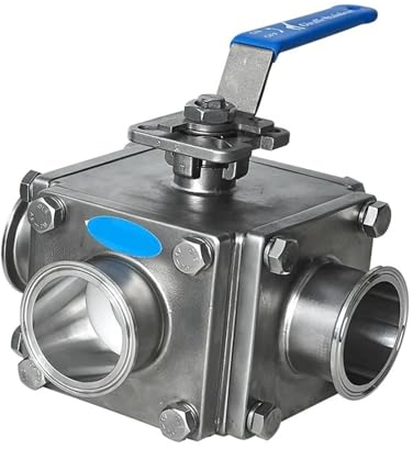 CAYUND 3-Wege-Ventil Multiport 3-Wege-Kugelhahn aus Edelstahl(Size:1in,Color:SS304)