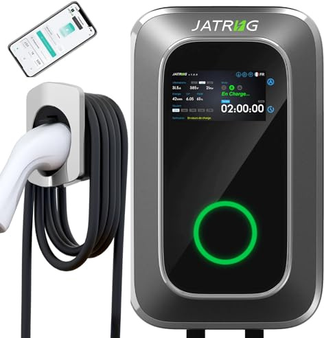 JATRHG S1 Charging Station for Electric Vehicles 22kW 8M 32A Three Phase IP66 Charging Station Type 2 IEC 62196-2 - Fast Charger EV Wallbox