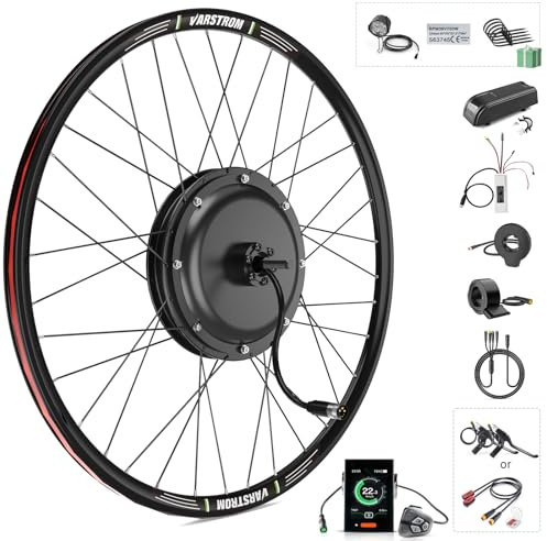 Varstrom 27,5 E-Bike Umbausatz mit C189 Display, 48V 1000W Hinterrad - Brushless & Gearless Nabenmotor Kit, Ebike Conversion Kit Hinterradmotor passend für 27,5 Zoll Fahrräder