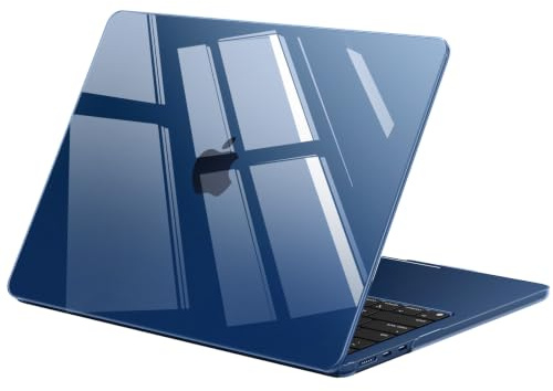EooCoo for MacBook Air 13 inch Case 2026-2022 M5 M4 M3 M2 Crystal Midnight | Slim Fit Transparent Hard Shell Compatible with Mac Air 13.6 (A3449 A3240 A3113 A2681), Plastic Cover Protects Mac Skin