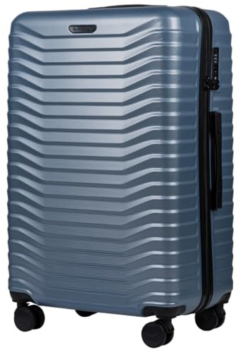 Wings Koffer Hartschale | 75,5 x 48 x 29,5 cm Groß Reisekoffer & Trolleys | Blau Ultraleicht Rollkoffer mit Rollen | Koffer Trolley Handgepäck | Hartschalenkoffer Mit Schloss | für Flugzeug