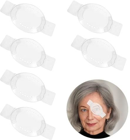 Protezione per gli occhi dopo la chirurgia della cataratta – 6 bende oculari in plastica con fori di ventilazione per bambini e adulti