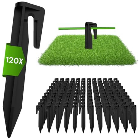 120 stycken trådfäste, robotgräsklippare, fästpinnar för perifera kablar, plastgolvpinnar, robusta plastfästanordningar, kompatibla med Husqvarna Gardena Worx Bosch