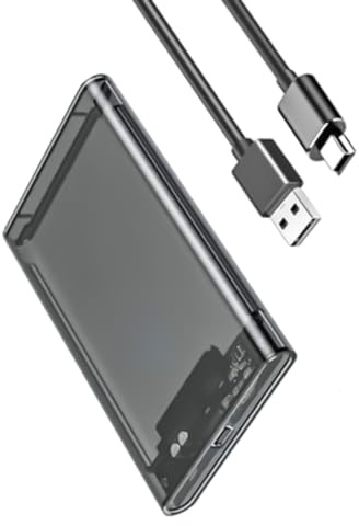 Qsvbeeqj Durabilité Boîtier Disque Dur Externe 2.5 Pouces pour Disque Dur avec Fonctionnalité Plug and Play pour Disque Dur Gris