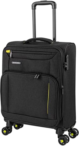 Jaslen - Maletas De Viaje Cabina 55X40X20 Material EVA Ligero, Trolley con Ruedas Maleta De Mano para Avion Maleta Cabina Equipaje para Viajes Cortos. Candado de Combinación Compatible Ryanair, Negro