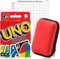 Uno Card Game & Travel Case + 4 x Scorecards | Travel Games, Card Games, Kids Games, Family Games, Card Games for Adults - Mattel