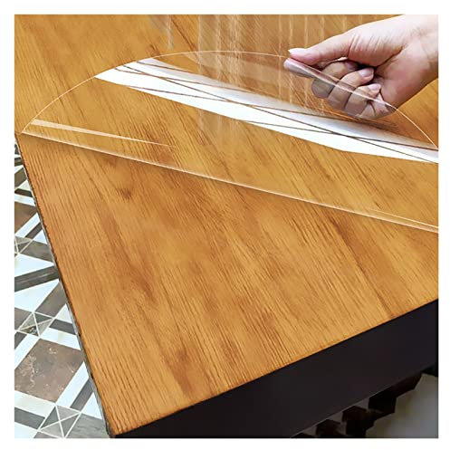 Tovaglia plastica trasparente, Adesivo pellicola protettiva trasparente per tavolo in metallo/legno/marmo/vetro, rotolo di carta adesiva trasparente antiscottatura impermeabile tagliabile fai da te,