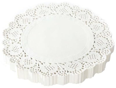 UYVPAER 100 Pezzi Centrini Carta Pizzo, Rotondi In Carta Per Piatti In Pizzo Per Dessert,Matrimonio,Decorazione Per Tavola(14Cm)