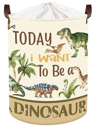 Clastyle Dinosaurier Kinder Wäschekorb Baby Spielzeug Aufbewahrungsbox | mit Deckel, Faltbarer, Wasserdicht, Tragkraft 25 kg, für Kinderzimmer Badezimmer Schlafzimmer, für Bücher Spielzeug Kleidung