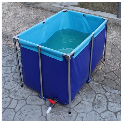 Serbatoio pieghevole per acqua fuori terra con valvola di scarico, portatile, per esterni, koi e pesci rossi, per giardino e irrigazione