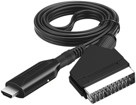 WIKRQIHL Cavo convertitore Audio Video Compatibile con Scart a HDMI, Adattatore da 1 m, Cavo di conversione for HDTV, Dvd, STB, Accessori Plug And Play